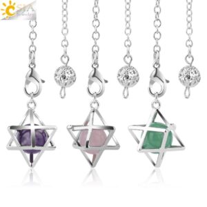 Pêndulo Merkabah com Cristal Quartzo