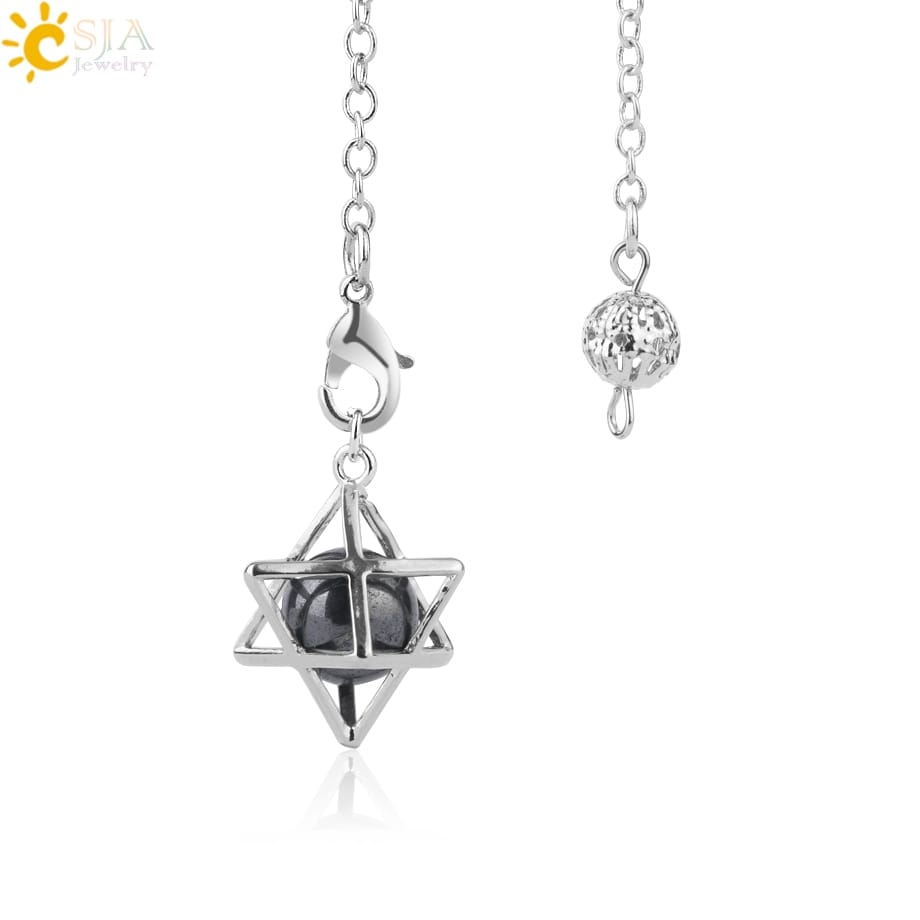 Pêndulo Merkabah com Cristal Quartzo - Imagem 25