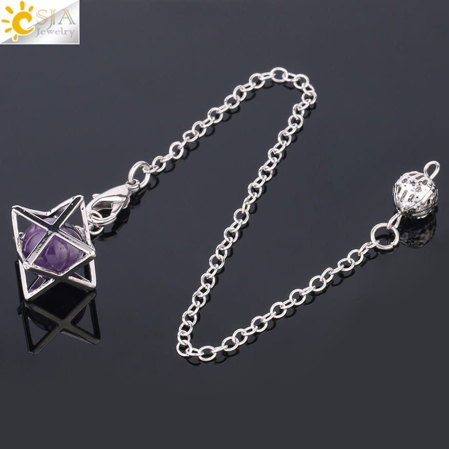 Pêndulo Merkabah com Cristal Quartzo - Imagem 2