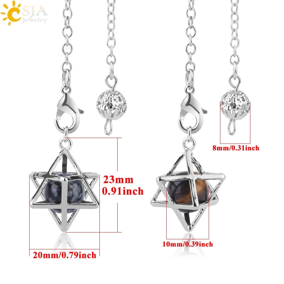 Pêndulo Merkabah com Cristal Quartzo - Imagem 12