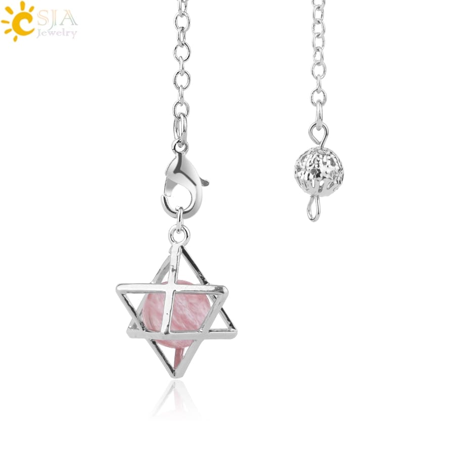 Pêndulo Merkabah com Cristal Quartzo - Imagem 16