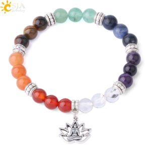 Pulseira 7 Chakras Pedra Natural