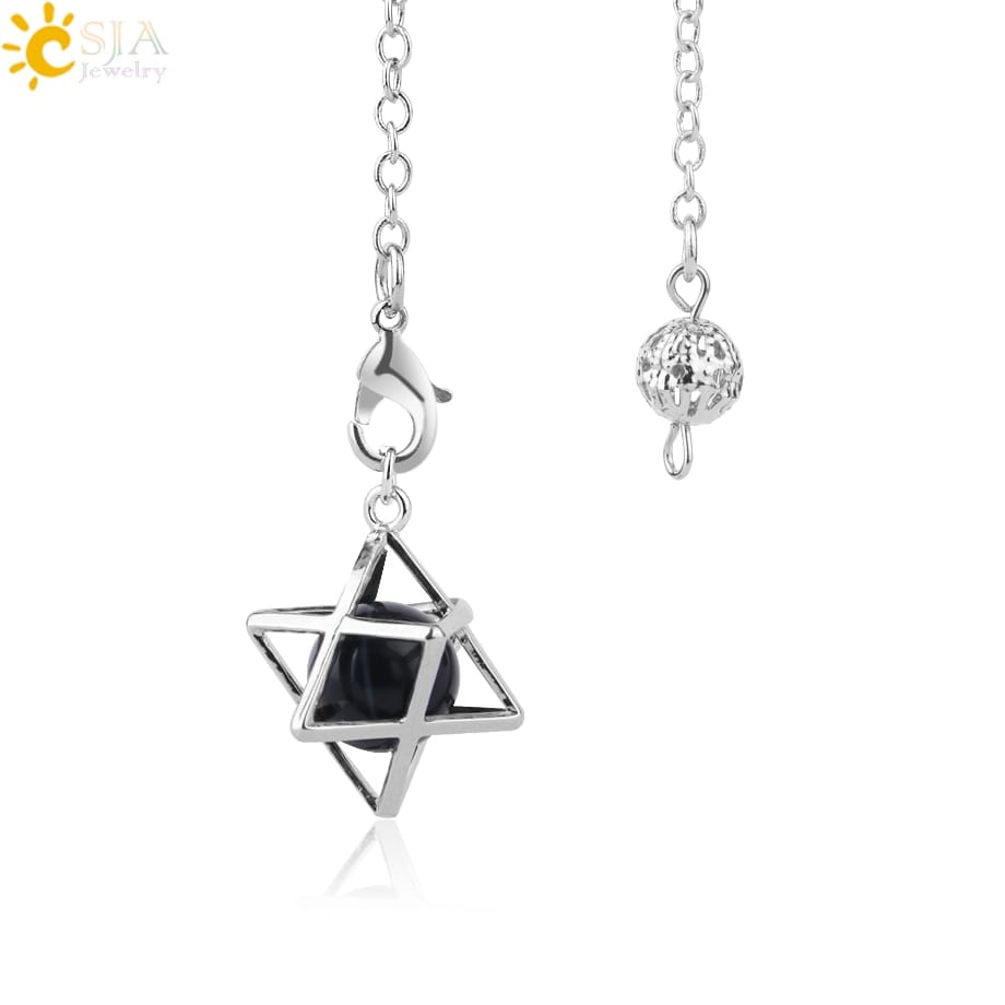 Pêndulo Merkabah com Cristal Quartzo - Imagem 5