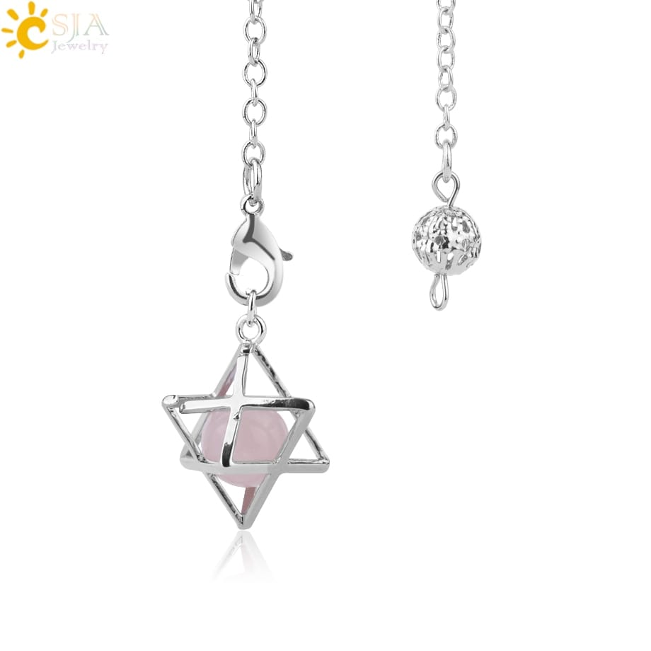 Pêndulo Merkabah com Cristal Quartzo - Imagem 4
