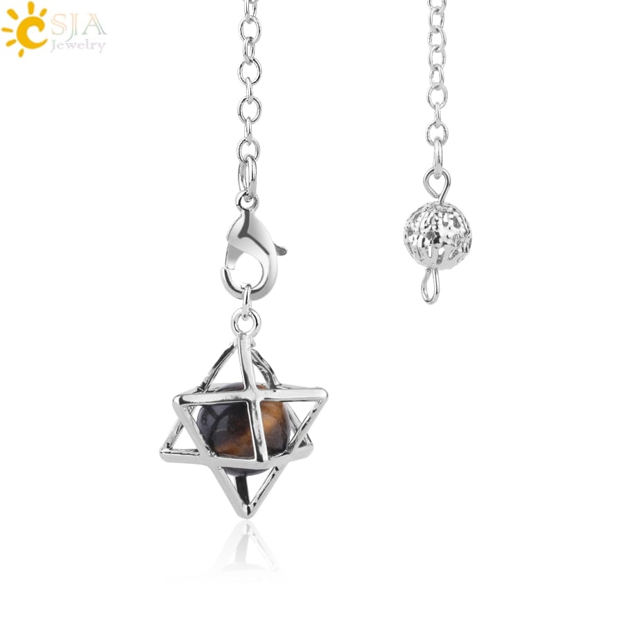 Pêndulo Merkabah com Cristal Quartzo - Imagem 21