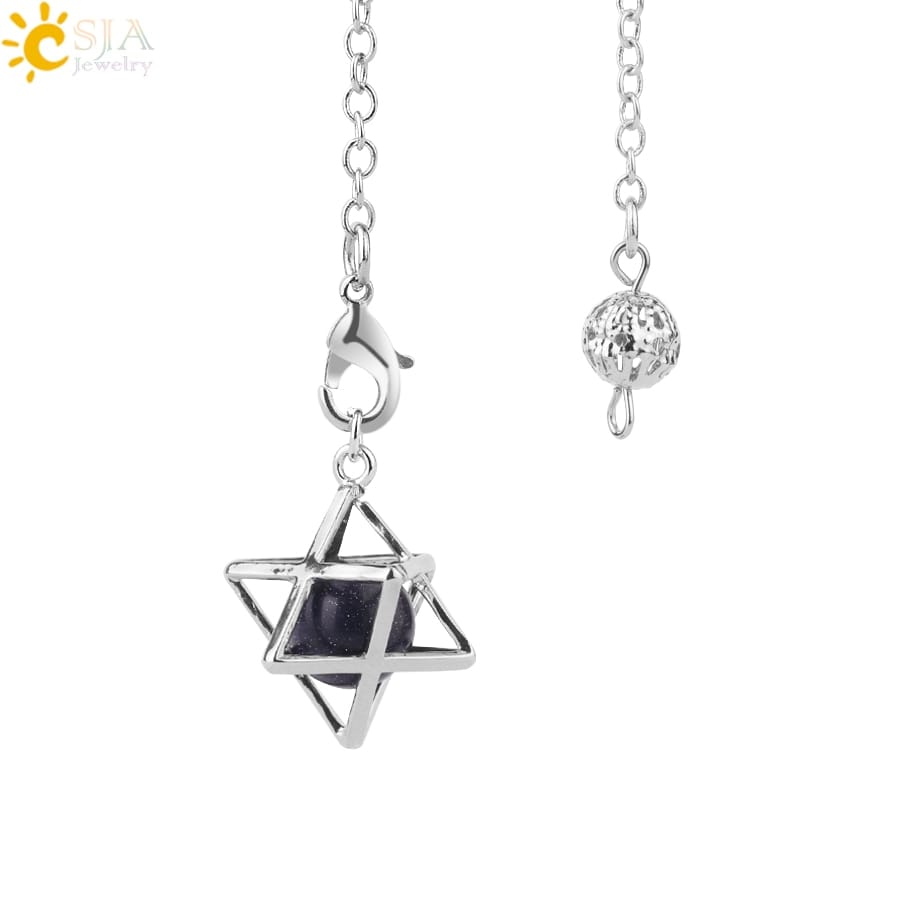 Pêndulo Merkabah com Cristal Quartzo - Imagem 22