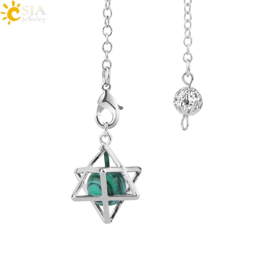 Pêndulo Merkabah com Cristal Quartzo - Imagem 11