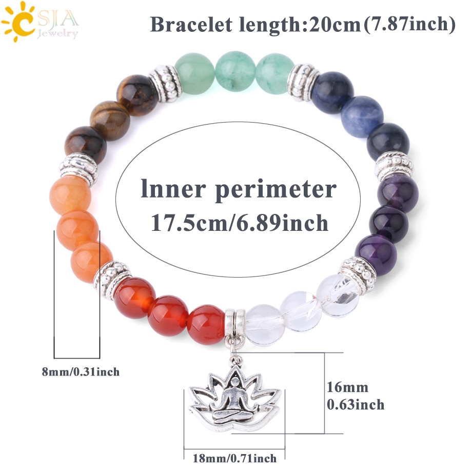 Pulseira 7 Chakras Pedra Natural - Imagem 3