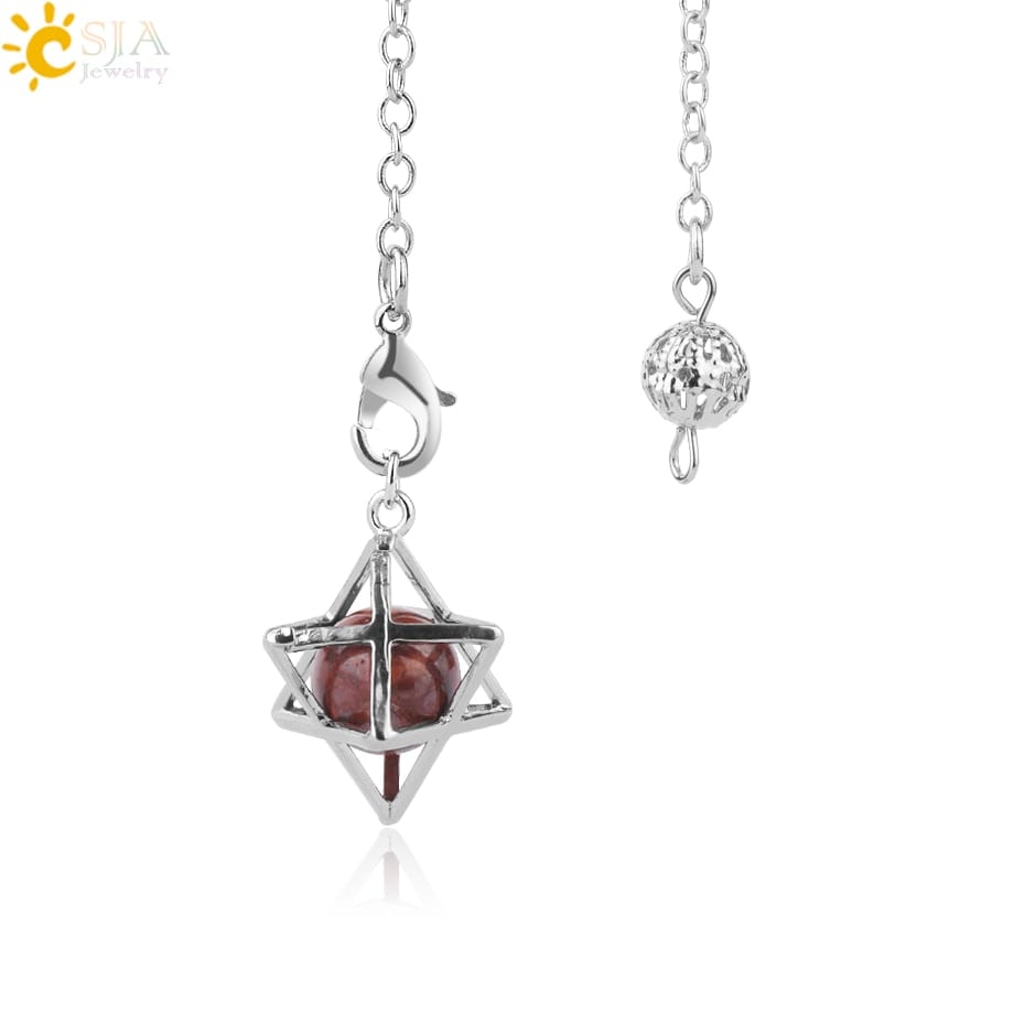 Pêndulo Merkabah com Cristal Quartzo - Imagem 17