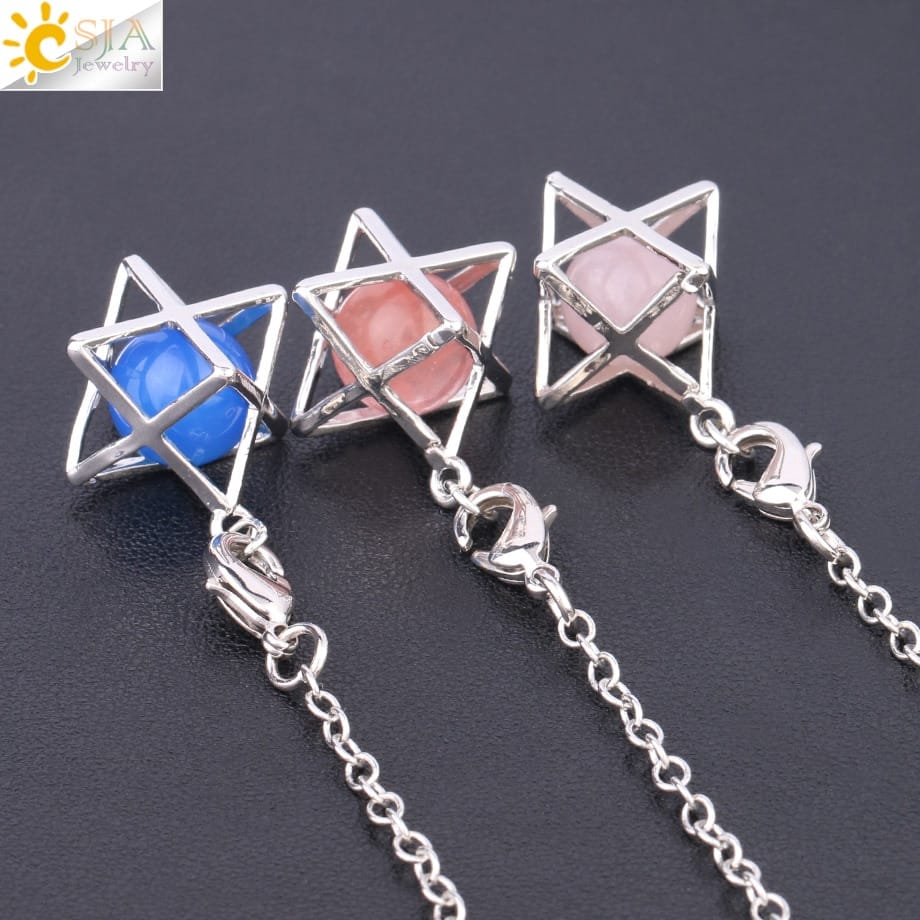 Pêndulo Merkabah com Cristal Quartzo - Imagem 10