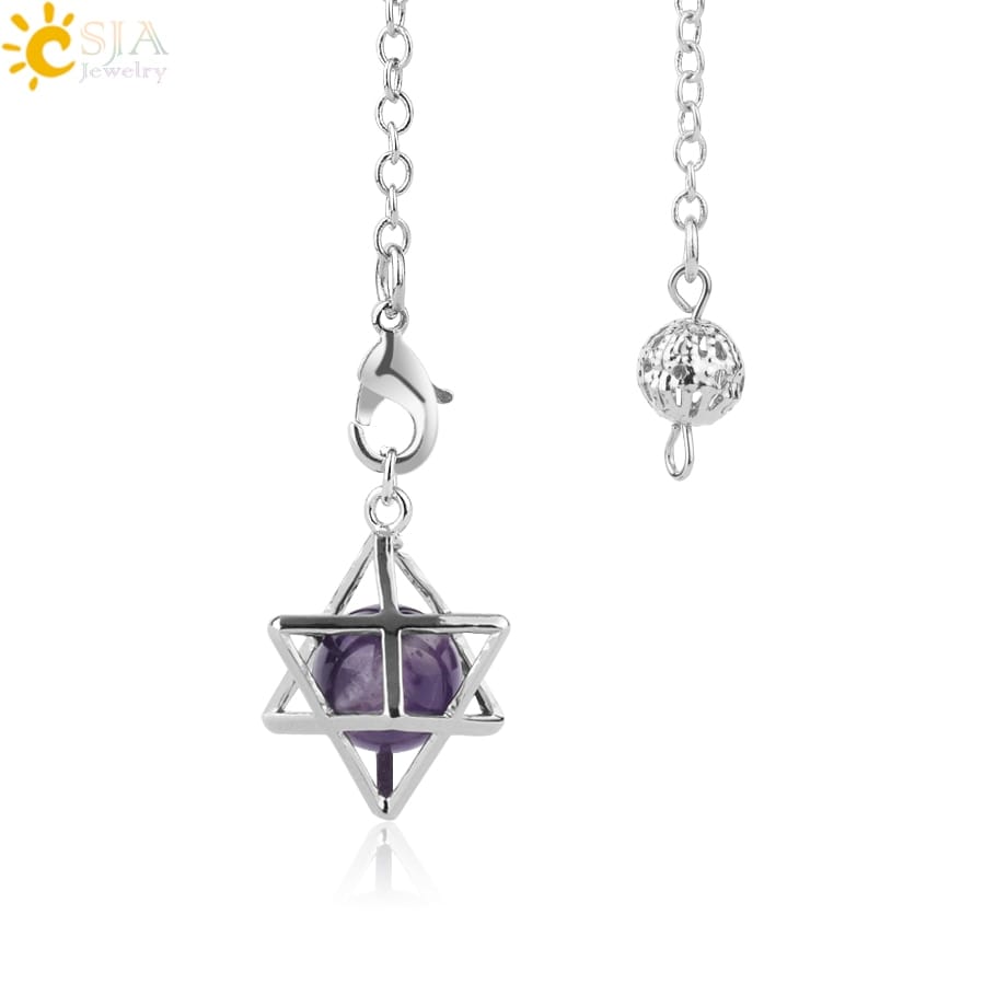 Pêndulo Merkabah com Cristal Quartzo - Imagem 8
