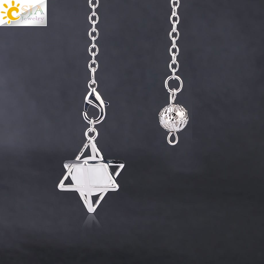 Pêndulo Merkabah com Cristal Quartzo - Imagem 23