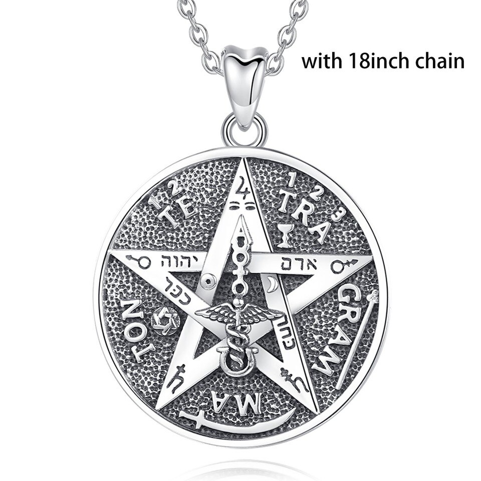 Pingente Pentagrama Tetragrammaton PRATA ESTERLINA 925 - Imagem 10