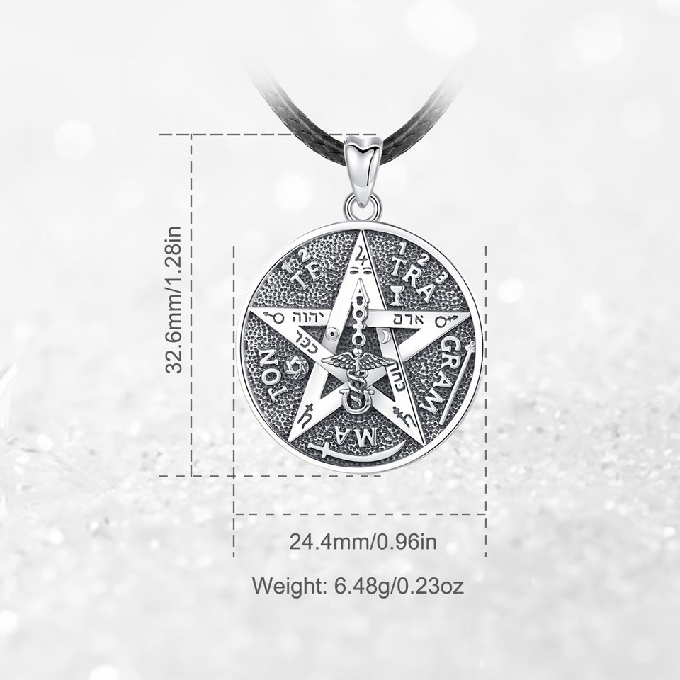 Pingente Pentagrama Tetragrammaton PRATA ESTERLINA 925 - Imagem 3