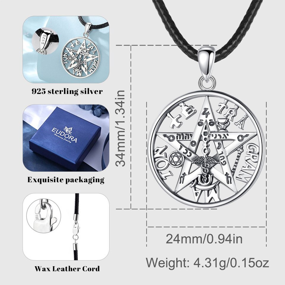 Pingente Tetragrammaton Prata Esterlina 925 - Imagem 9