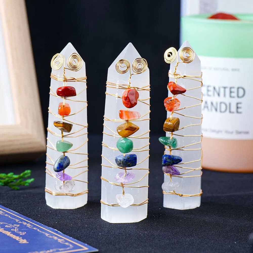 Varinha de Selenita Chakras - Imagem 7
