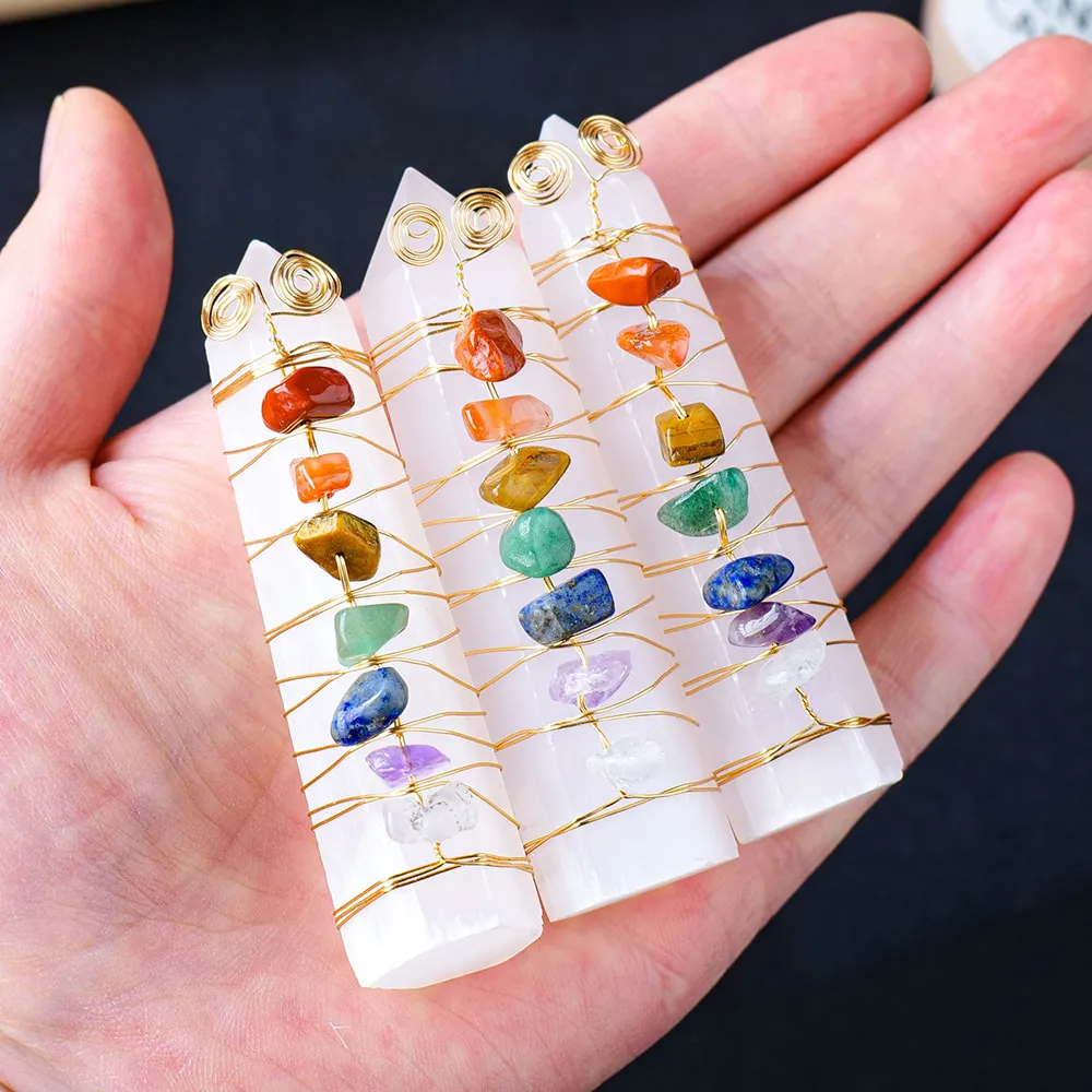 Varinha de Selenita Chakras - Imagem 3