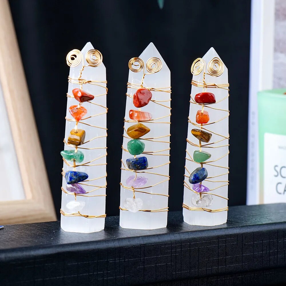 Varinha de Selenita Chakras - Imagem 9