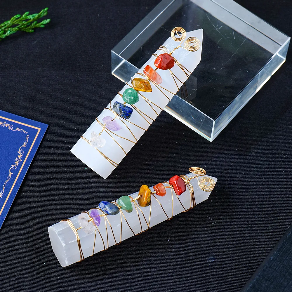 Varinha de Selenita Chakras - Imagem 6