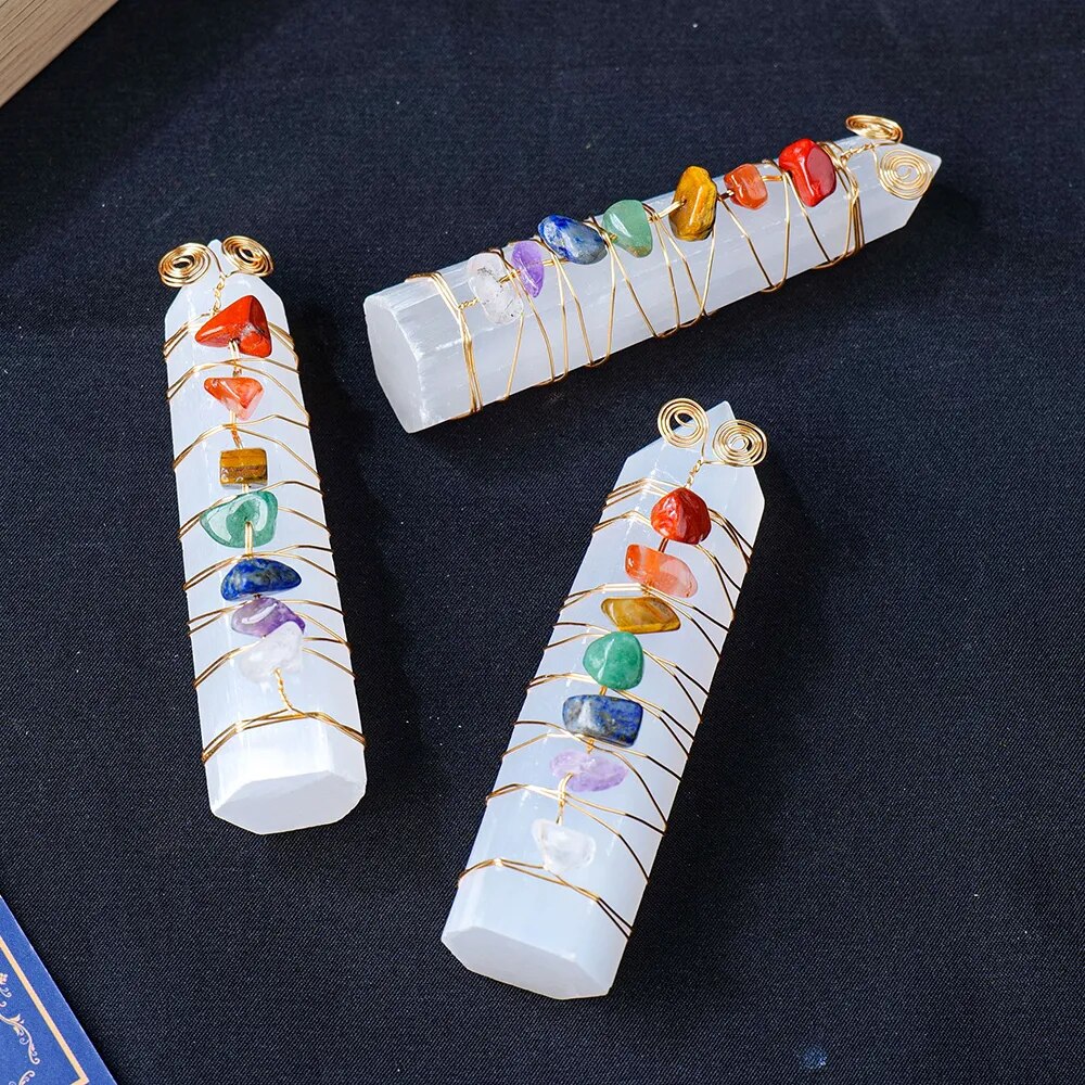 Varinha de Selenita Chakras - Imagem 2