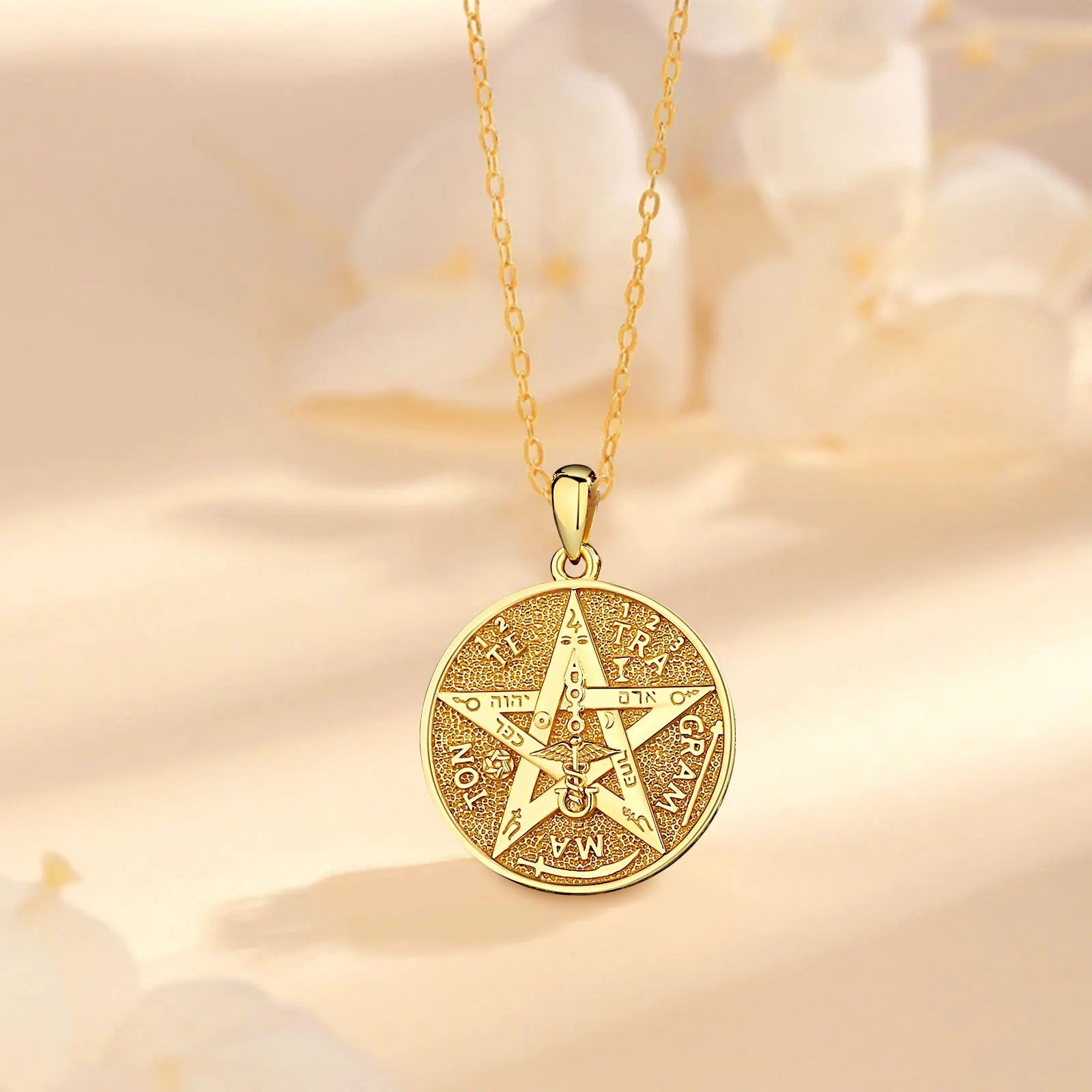 Pingente Tetragrammaton Prata Esterlina 925 e Ouro 18k - Imagem 4
