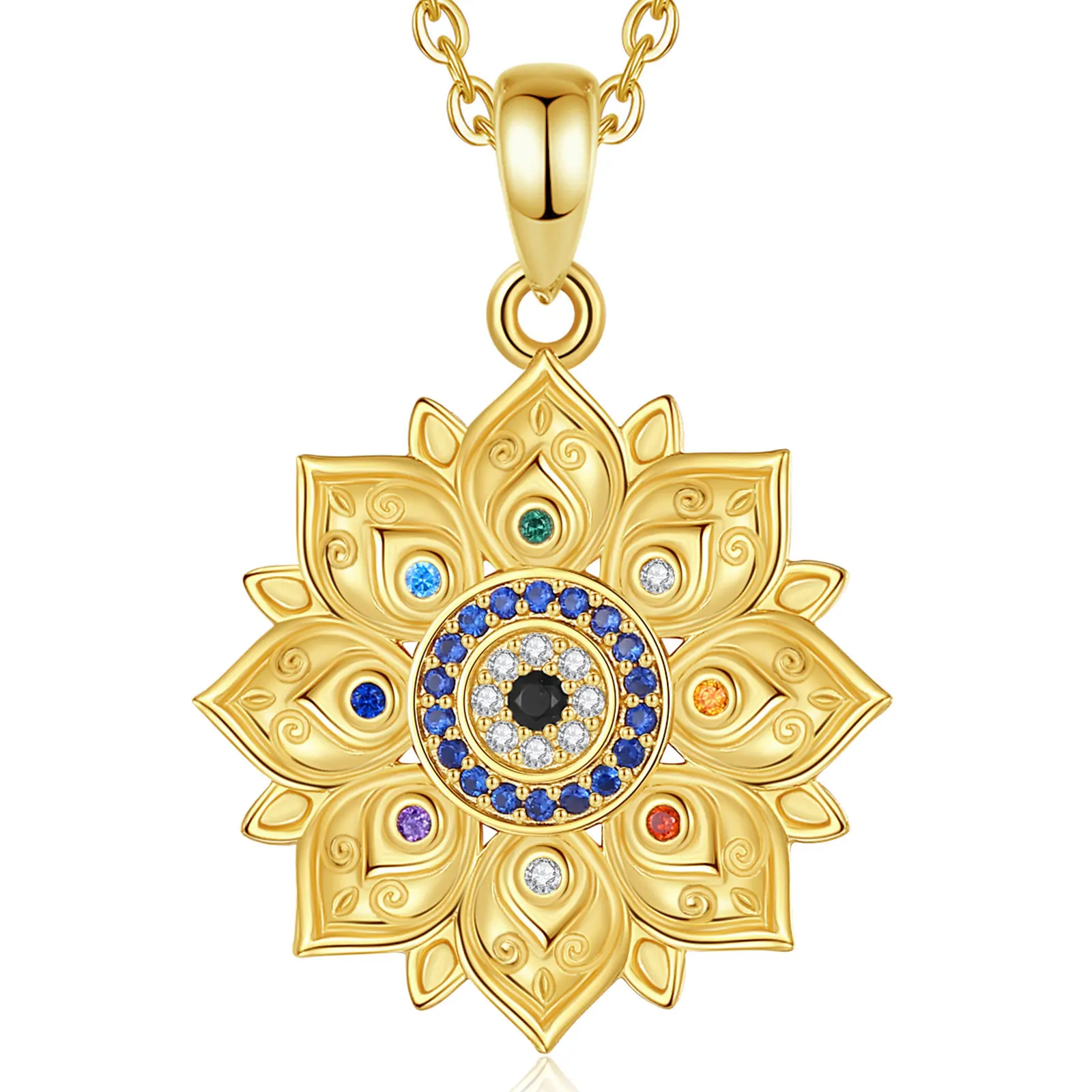 Pingente Flor de Lótus em Ouro 18k - Imagem 9
