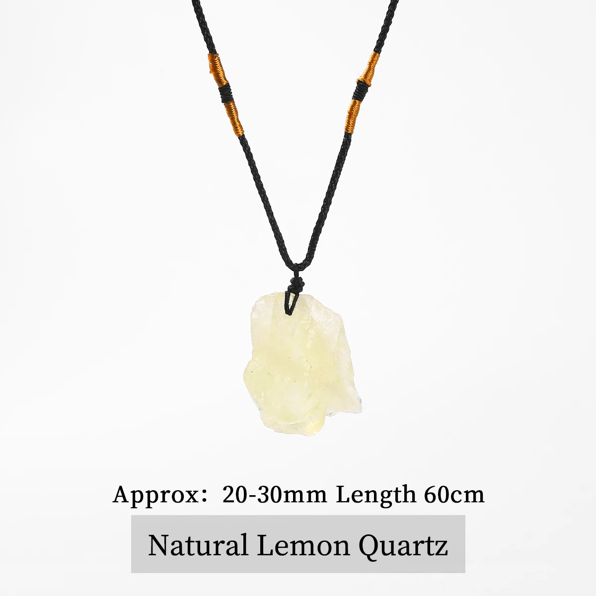 Colar Natural Pedra Bruta de Cura e Sorte - Cordão Ajustável Unissex - Imagem 9