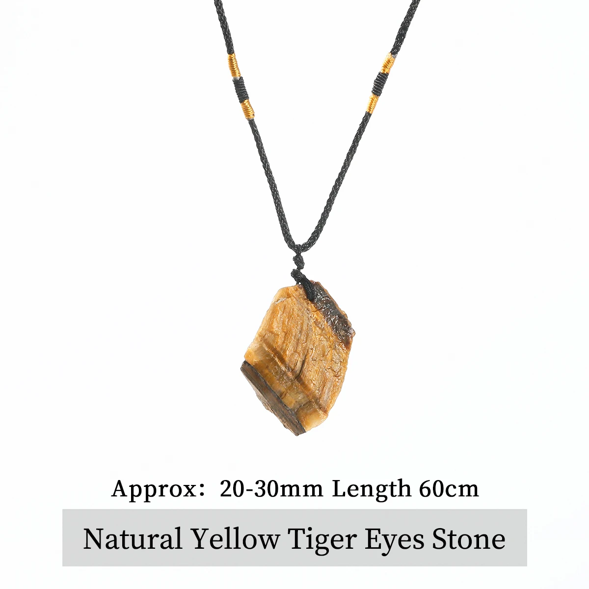 Colar Natural Pedra Bruta de Cura e Sorte - Cordão Ajustável Unissex - Imagem 5