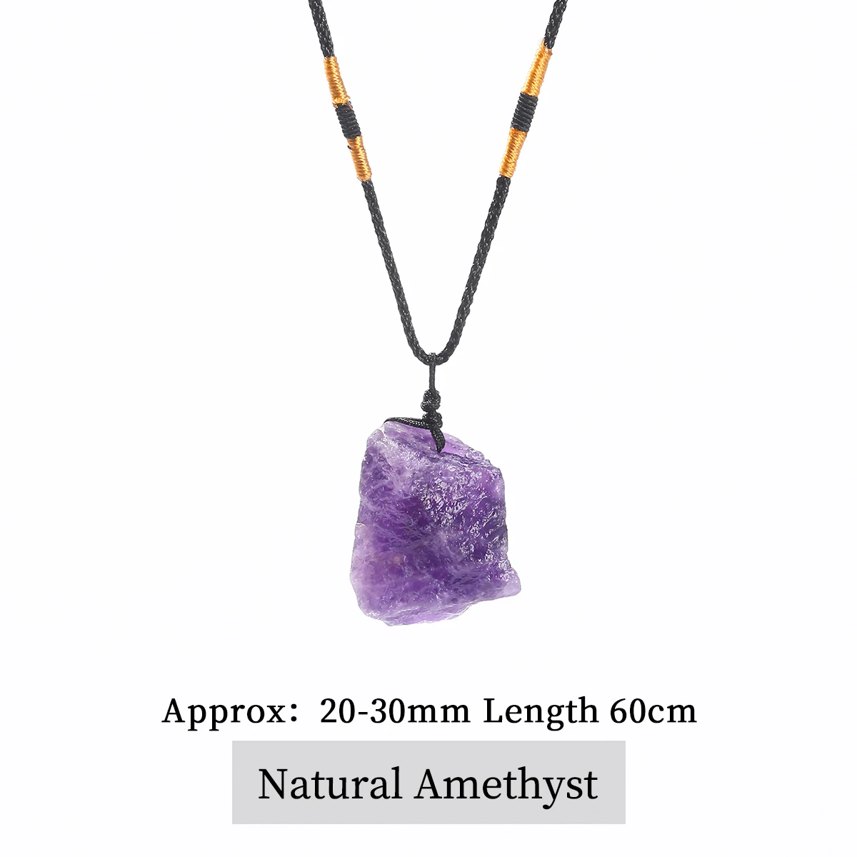 Colar Natural Pedra Bruta de Cura e Sorte - Cordão Ajustável Unissex - Imagem 7
