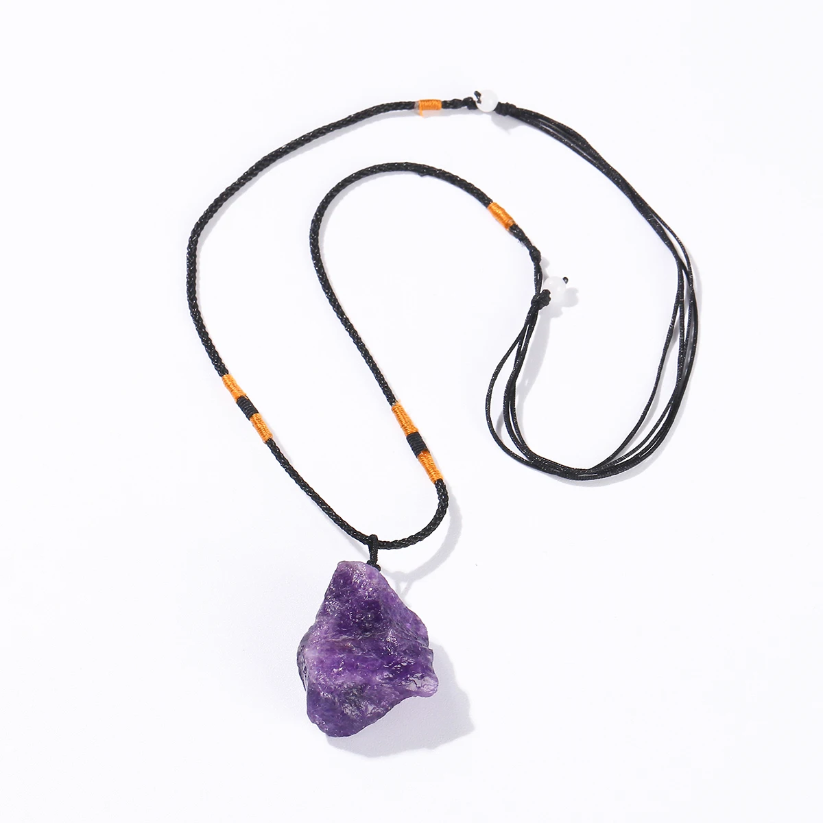 Colar Natural Pedra Bruta de Cura e Sorte - Cordão Ajustável Unissex - Imagem 3